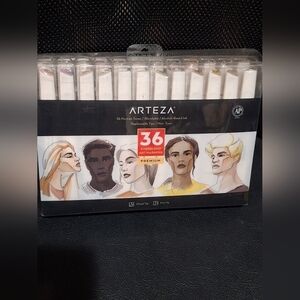 Arteza 36-Piece Evenblend Art Markers - Portrait Tones (Black Packaging)